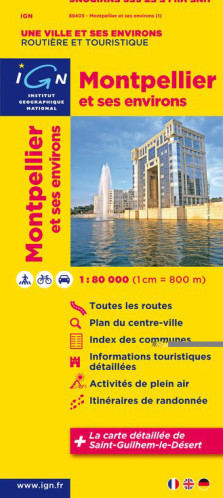 Montpellier okolí 1:80t mapa IGN