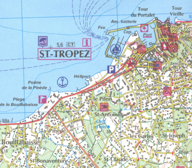 detail IGN 3545 OT St. Tropez 1:25t mapa IGN