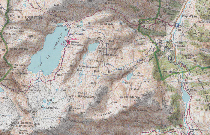 detail Vignemale, Pic de Ger, Vallée d´Ossau 1:75t mapa IGN