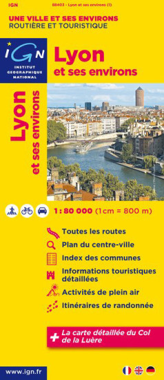 detail Lyon & okolí 1:80t mapa IGN