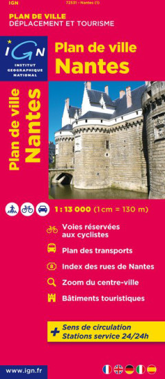 detail Nantes 1:13t plán města IGN