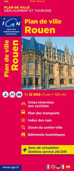detail Rouen 1:12,5t plán města IGN