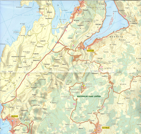 detail Dalmátské pobřeží Jih 1:100t mapa #2903 KOMPASS