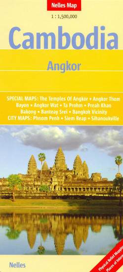 detail Kambodža (Cambodia) 1:1,5m + Angkor mapa Nelles