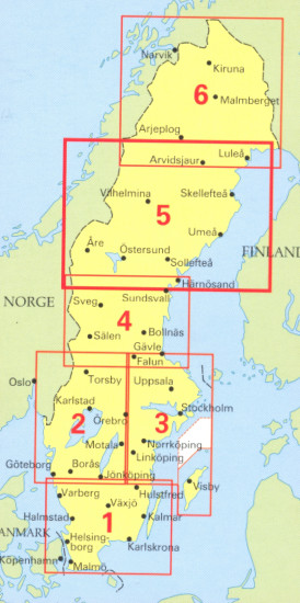 detail Švédsko Sever #5 1:400t mapa NORSTEDTS