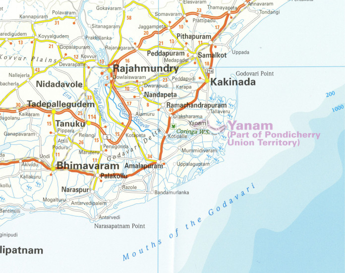 detail Indie Jih (India South) 1:1,2m mapa RKH