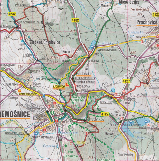 detail Železné hory 1:50t turistická mapa (30) SC