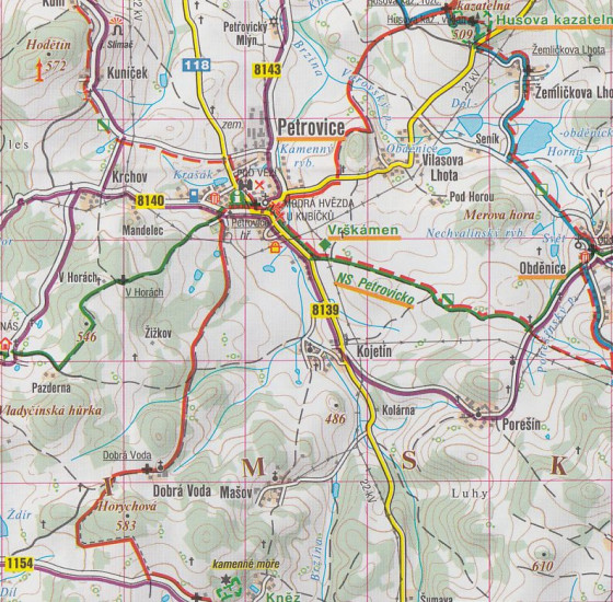 detail Písecko, Zvíkov, Orlík nad Vltavou 1:50t turistická mapa (37) SC