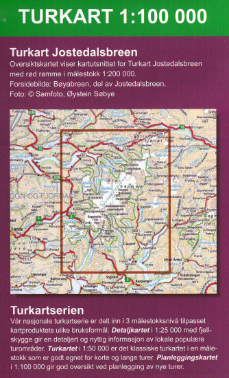 detail Jostedalsbreen 1.100.000 mapa (Norsko) #2229