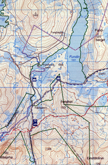 detail Dovrefjell East Knutso 1:100.000 mapa (Norsko) #2710