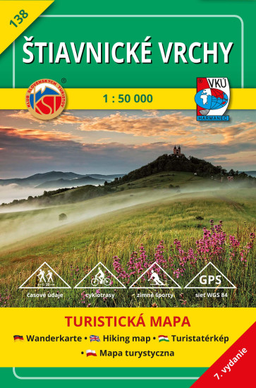 detail Štiavnické vrchy 1:50.000 turistická mapa #138 VKÚ