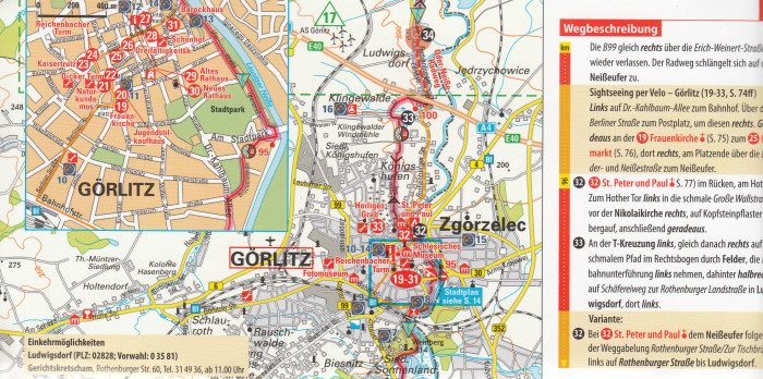 detail Oder-Neisse Radweg (Odra - Nisa) 1:75.000 průvodce na spirále ADFC