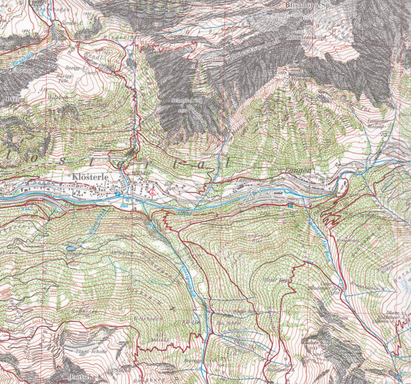 detail Lechtaler Alpen, Arlberggebiet 1:25 000, turistická mapa, Alpenverein #3/2