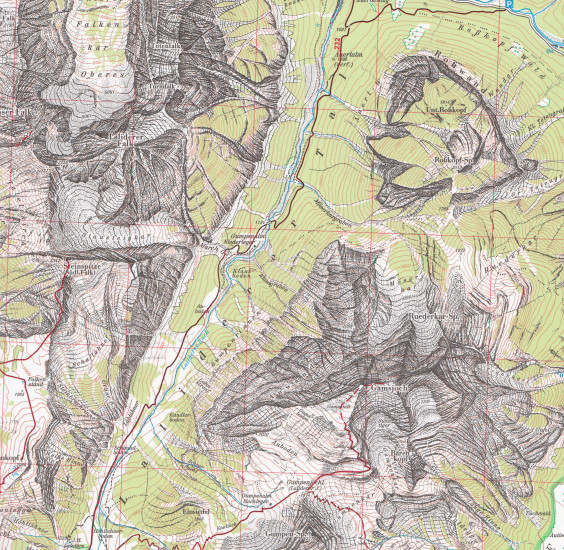 detail Karwendelgebirge Střed 1:25 000, turistická mapa, Alpenverein #5/2