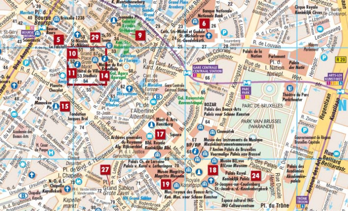 detail Brusel (Brussels) 1:12t mapa Borch
