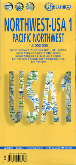 detail USA severozápad (Pacific Northwest) 1:3m mapa Borch