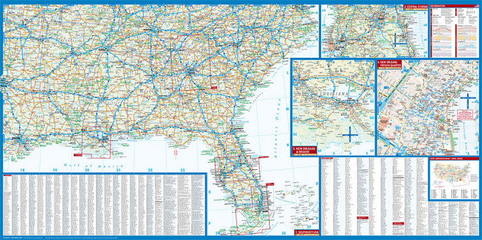 detail USA jih & Florida (USA The South &Florida) 1:3m mapa Borch