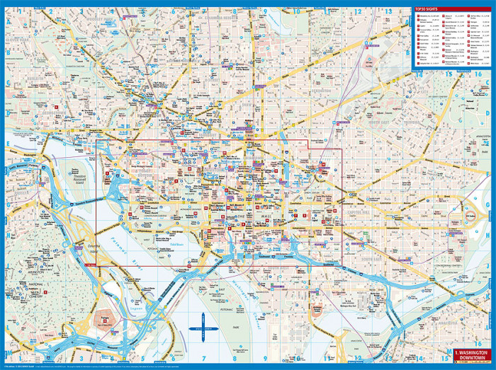 detail Washington DC 1:15t mapa Borch