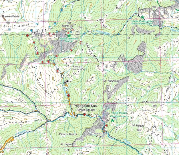 detail Muntii Gilaului 1:50t turistická mapa DIMAP