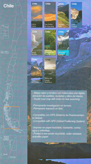 detail Chile #8, Campos de Hielo, Torres del Paine 1:400.000 cestovní mapa COMPASS
