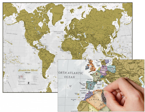 Stírací mapa světa 84x60 cm Maps International