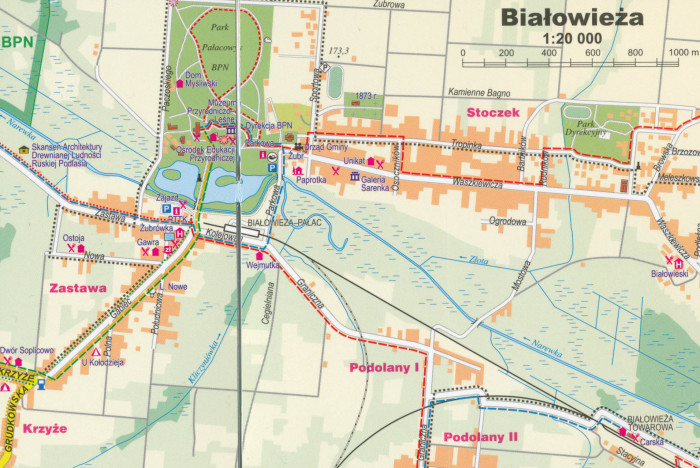 detail Bělověžský prales 1:50t mapa lamino