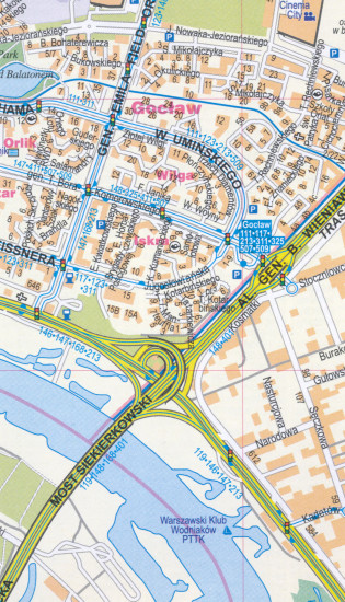 detail Varšava (Warszawa) 1:26t mapa ExpressMap
