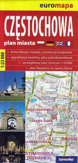 detail Czestochowa plán města 1:22t ExpressMap