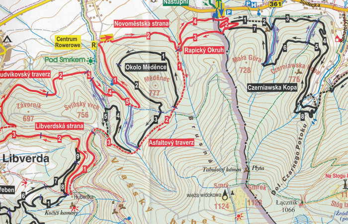 detail Jelenia Góra a okolí 1:50.000 cyklotur. mapa Galileos