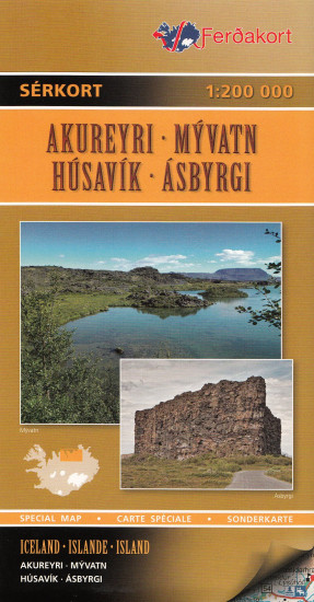 detail Akureyri, Myvatn, Husavik, Asbyrgi (Island) 1:200t mapa FERDAKORT