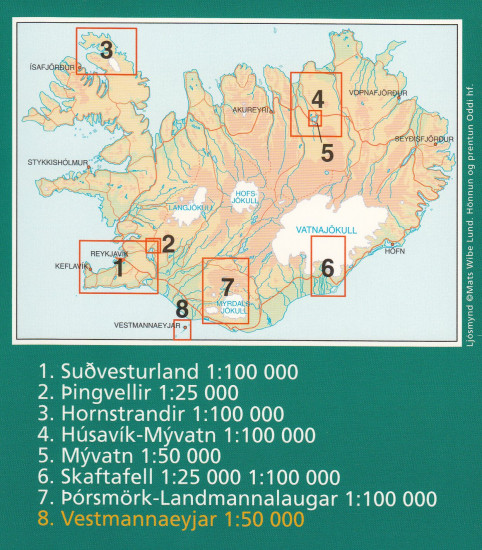 detail Westman Islands (Island) 1:50t mapa FERDAKORT