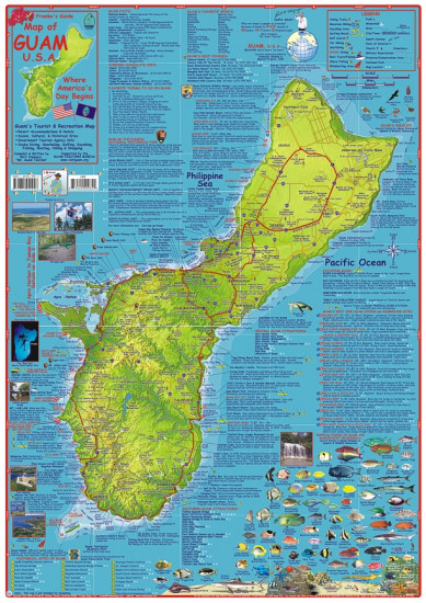 detail Guam 1:94t guide & dive mapa FRANKO´S