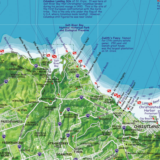 detail US Virgin Islands 1.62t mapa FRANKO´S