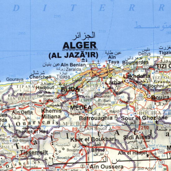 detail Alžírsko (Algeria) 1:2,5m mapa GIZI