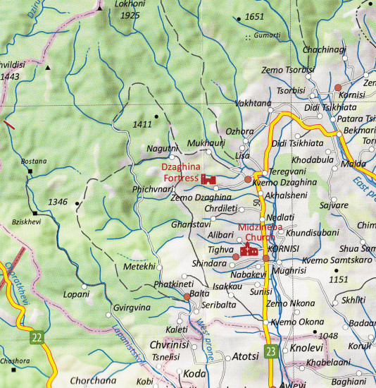 detail #3 Gruzie (Georgia; Samtskhe - Javakheti, Shida Kartli) 1:200t mapa GEOLAND