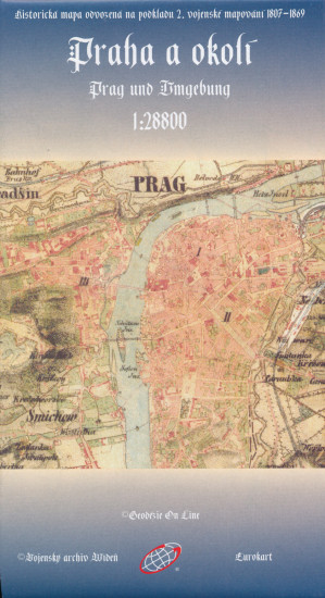 detail Praha a okolí, 1807 - 1869 faksimile, mapa GOL