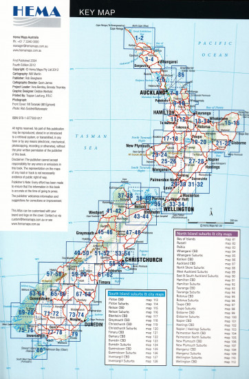 detail Nový Zéland (New Zealand) handy atlas 1:434t HEMA