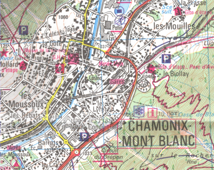 detail IGN 3630 OT Chamonix - Mont Blanc 1:25t mapa IGN
