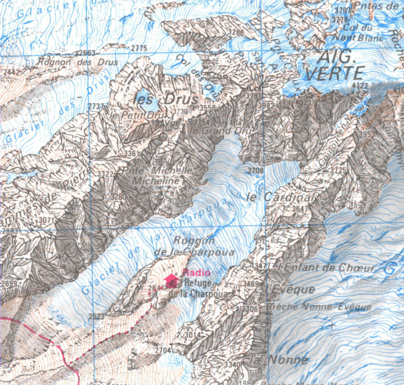 detail IGN 3630 OT Chamonix - Mont Blanc 1:25t mapa IGN
