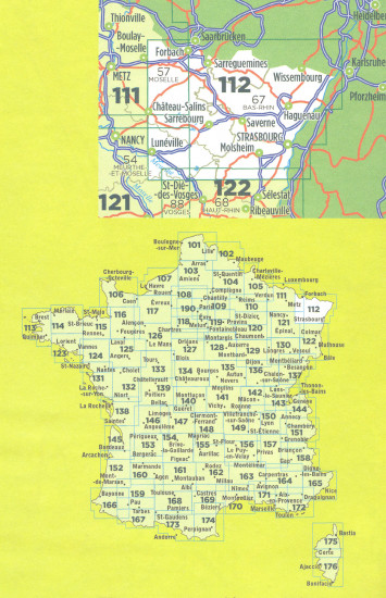detail IGN 112 Strasbourg / Forbach 1:100t mapa IGN