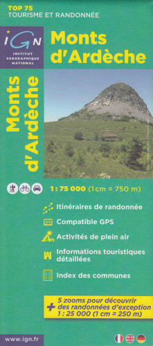 Monts d´Ardeche 1:75t mapa IGN