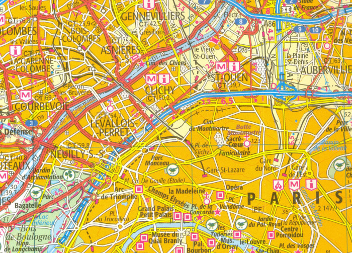 detail IGN 118 Paris, Chartres 1:100t mapa IGN