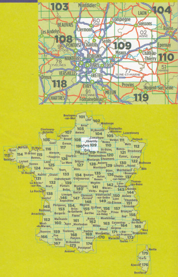 detail IGN 109 Paris, Compiegne 1:100t mapa IGN
