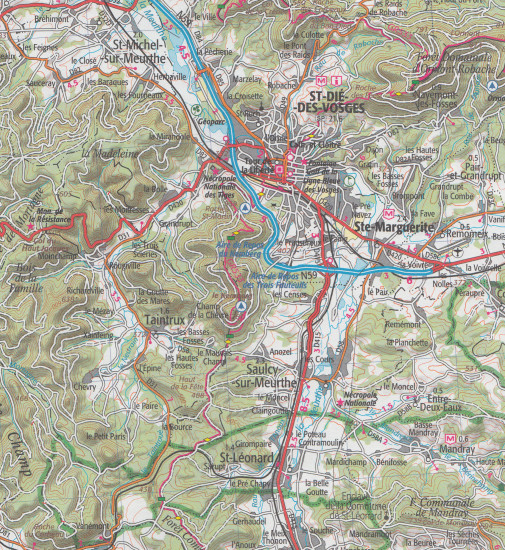 detail Vosges du Sud, Ballon d´Alsace 1:75t mapa IGN