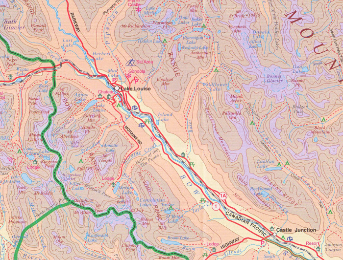 detail Banff National Park 1:300t mapa ITM