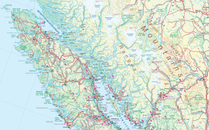 detail Britská Kolumbie (British Columbia) 1:1,25m mapa ITM