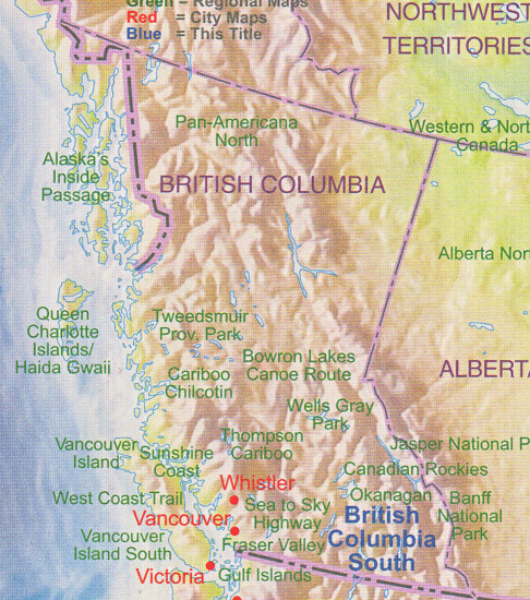 detail Britská Kolumbie jih (British Columbia South) 1:800t mapa ITM
