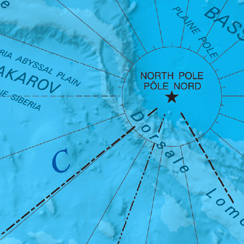 detail Grónsko & Severní pól (Greenland & North Pole) 1:3m/1:1:9m mapa ITM