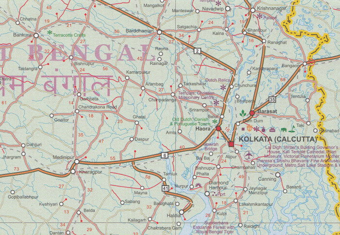detail Jižní & SV Indie (South & NE India) 1:2,3m mapa ITM