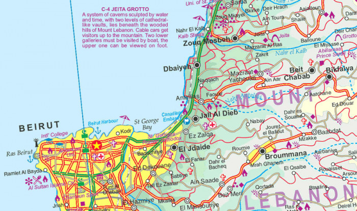 detail Libanon (Lebanon) 1:220t mapa ITM